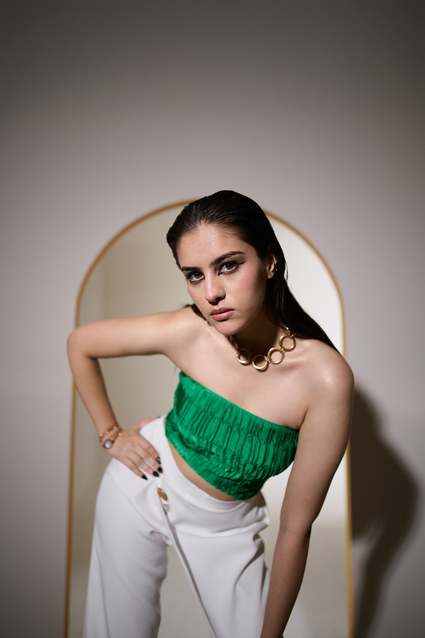 Emerald Rush Smocked Tube Top