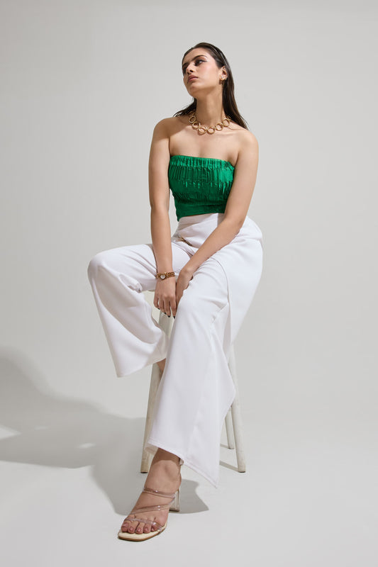 Emerald Rush Smocked Tube Top